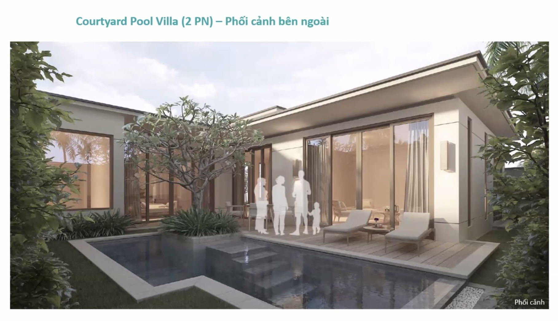 courtyard pool villa 2 phong ngu